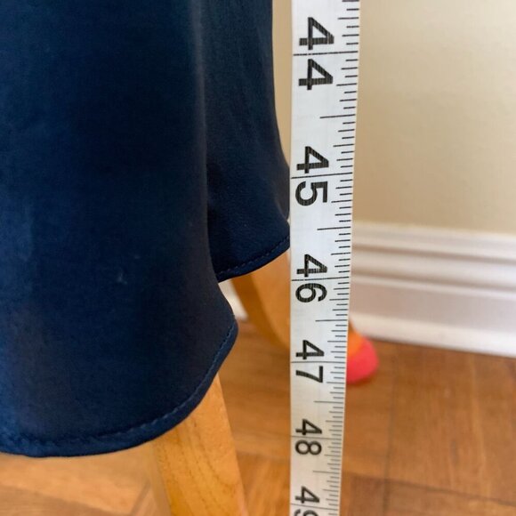 Amanda Uprichard GEORGINA Midi Satin Silk Ruched Dress MEDIUM in INK BLUE $277 - Picture 9 of 10